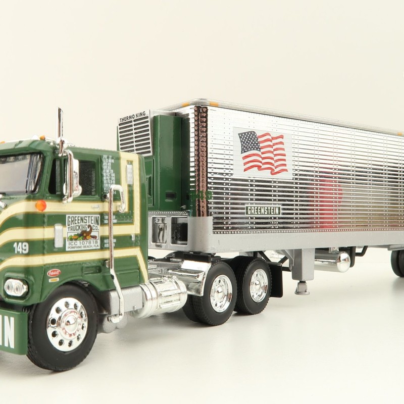 First Gear 60-1428 Peterbilt Model 352 COE Truck with Reefer Trailer - Greenstein Trucking Company - Scale 1:64