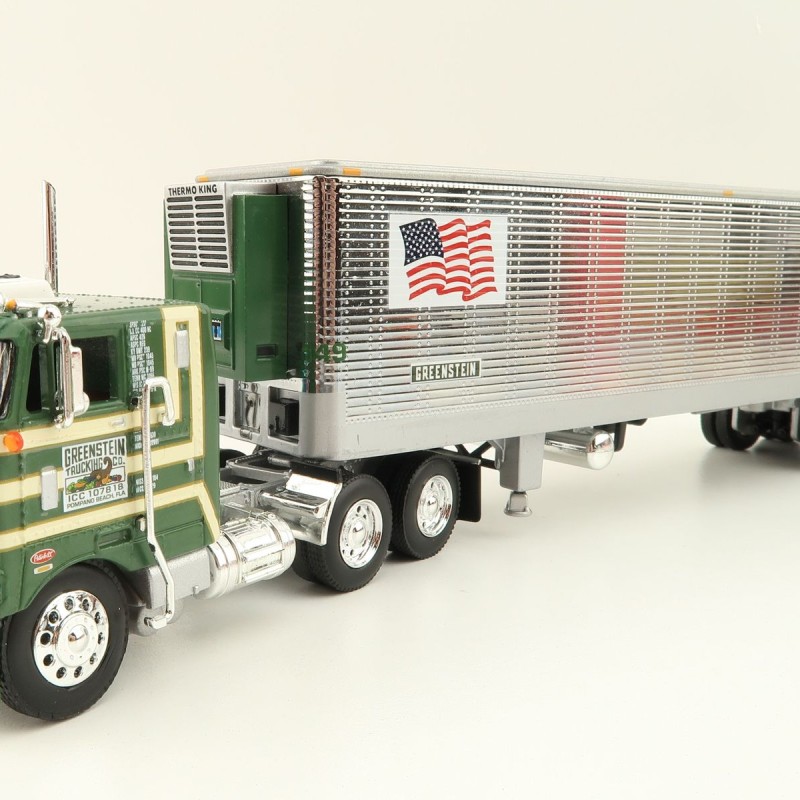 First Gear 60-1428 Peterbilt Model 352 COE Truck with Reefer Trailer - Greenstein Trucking Company - Scale 1:64