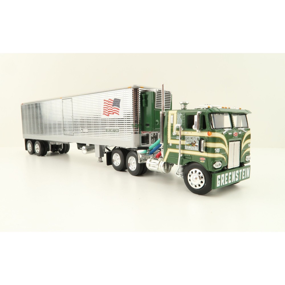First Gear 60-1428 Peterbilt Model 352 COE Truck with Reefer Trailer - Greenstein Trucking Company - Scale 1:64