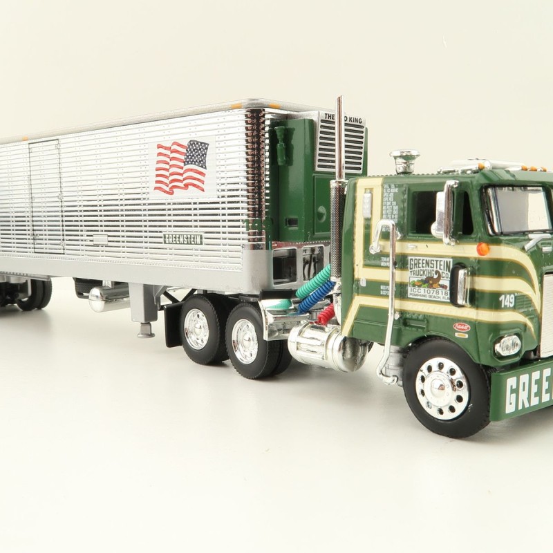 First Gear 60-1428 Peterbilt Model 352 COE Truck with Reefer Trailer - Greenstein Trucking Company - Scale 1:64