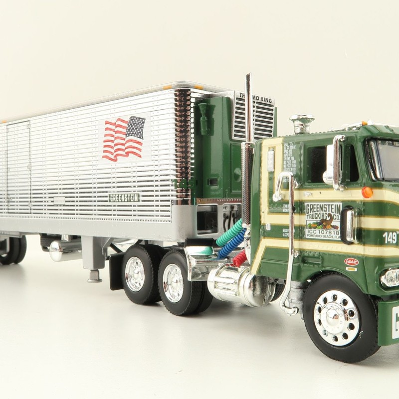 First Gear 60-1428 Peterbilt Model 352 COE Truck with Reefer Trailer - Greenstein Trucking Company - Scale 1:64