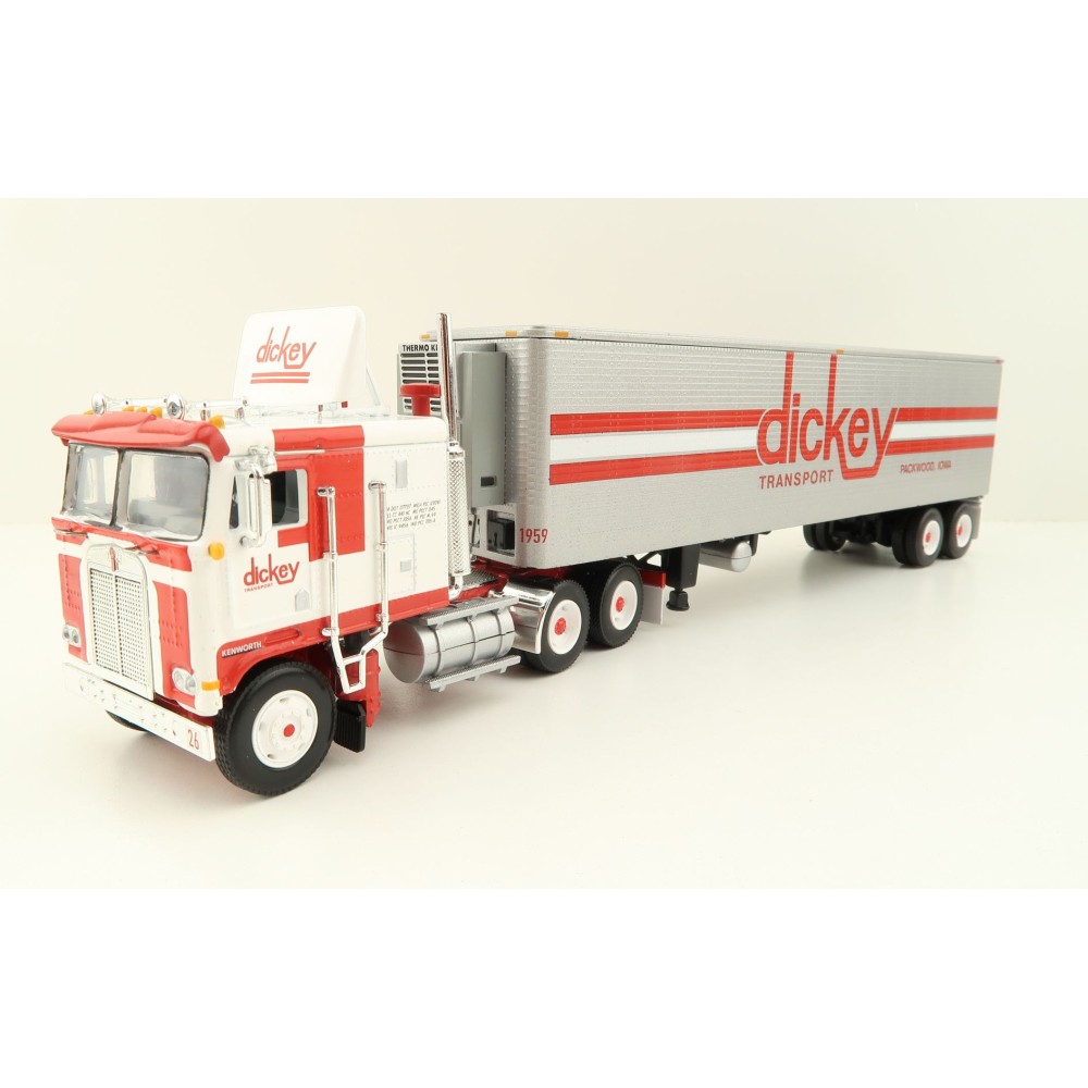 First Gear 60-1596 Kenworth K100 COE Truck with Reefer Trailer - Dickey Transport - Scale 1:64 