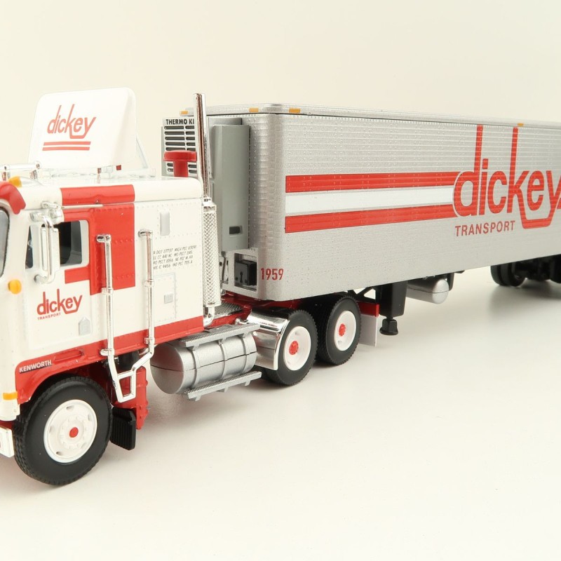 First Gear 60-1596 Kenworth K100 COE Truck with Reefer Trailer - Dickey Transport - Scale 1:64 