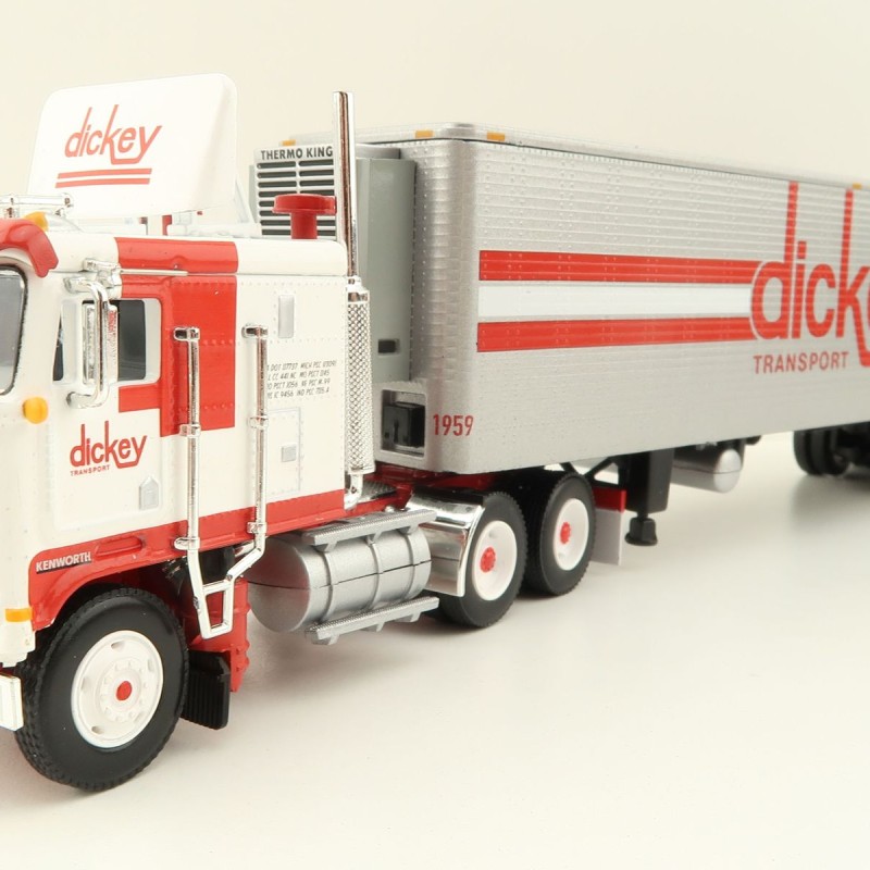 First Gear 60-1596 Kenworth K100 COE Truck with Reefer Trailer - Dickey Transport - Scale 1:64 