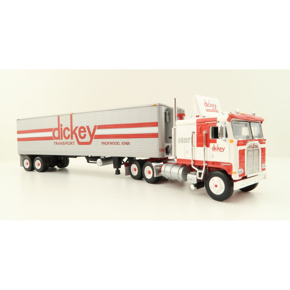 First Gear 60-1596 Kenworth K100 COE Truck with Reefer Trailer - Dickey Transport - Scale 1:64 