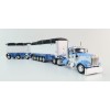 First Gear 60-1633 Kenworth W900L Day Cab & East Manufacturing Michigan Series 31' and 20' End Dump Trailers Wisteria & White  Scale 1:64