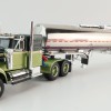 First Gear 60-1640 White Western Star 4900 with 36 Vintage Sleeper & Brenner Chemical Tank Trailer Dark Green & Olive Scale 1:64