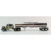 First Gear 60-1640 White Western Star 4900 with 36 Vintage Sleeper & Brenner Chemical Tank Trailer Dark Green & Olive Scale 1:64