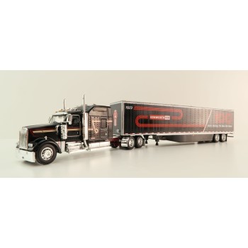 First Gear 68-1691 - Kenworth W900L Studio Sleeper & 53' Utility Trailer Kenworth 100th Anniversary - Scale 1:64