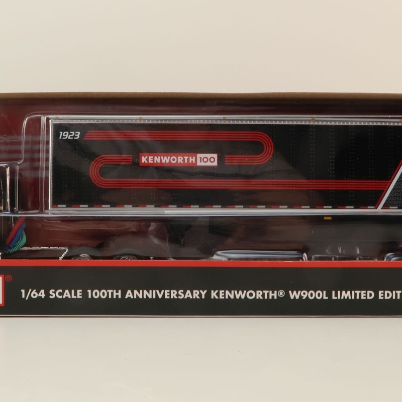 First Gear 68-1691 - Kenworth W900L Studio Sleeper & 53' Utility Trailer Kenworth 100th Anniversary - Scale 1:64