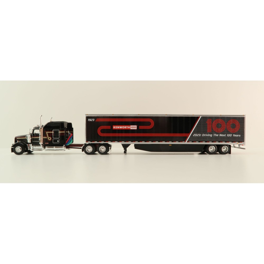 First Gear 68-1691 - Kenworth W900L Studio Sleeper & 53' Utility Trailer Kenworth 100th Anniversary - Scale 1:64