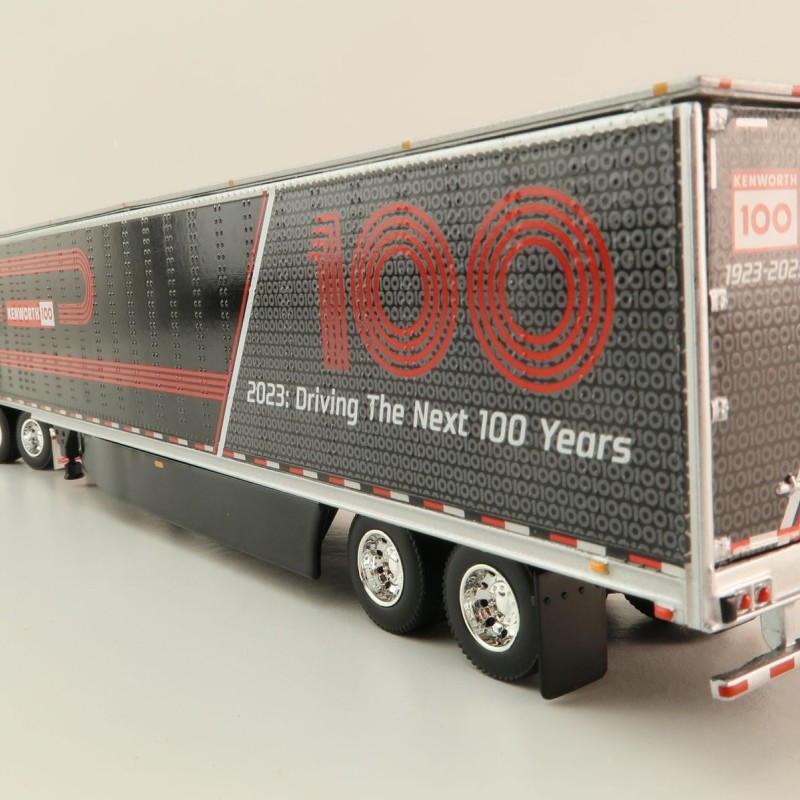 First Gear 68-1691 - Kenworth W900L Studio Sleeper & 53' Utility Trailer Kenworth 100th Anniversary - Scale 1:64