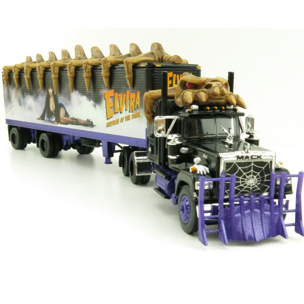 First Gear 69-0880 Custom Mack Super-Liner Truck with 40' Dry Goods Trailer Elvira Mistress of the Dark 40 Years - Scale 1:64