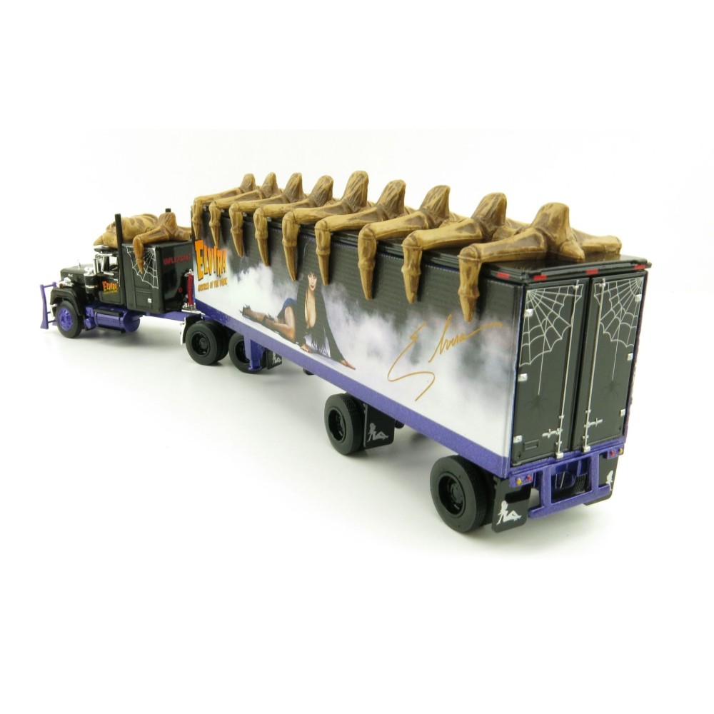 First Gear 69-0880 Custom Mack Super-Liner Truck with 40' Dry Goods Trailer Elvira Mistress of the Dark 40 Years - Scale 1:64
