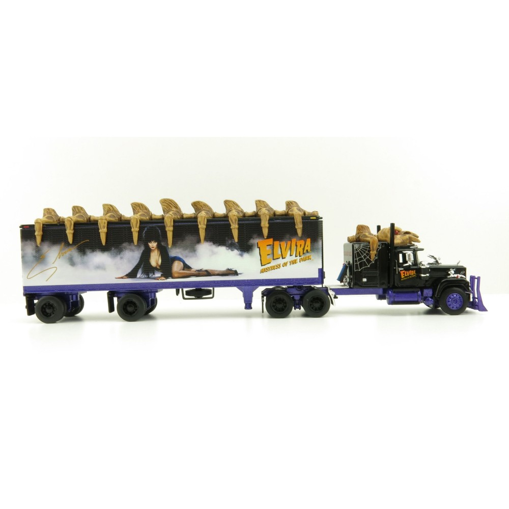 First Gear 69-0880 Custom Mack Super-Liner Truck with 40' Dry Goods Trailer Elvira Mistress of the Dark 40 Years - Scale 1:64