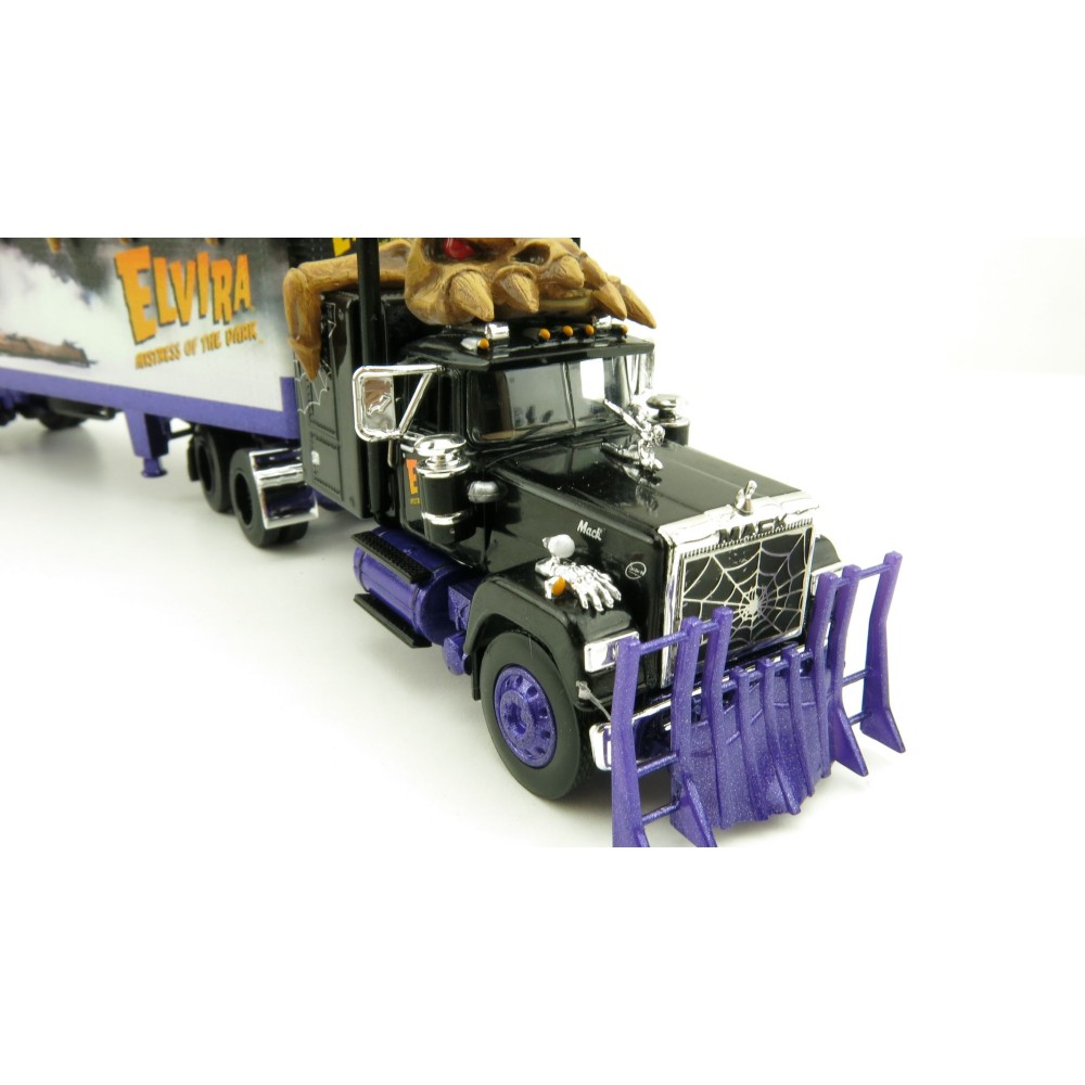 First Gear 69-0880 Custom Mack Super-Liner Truck with 40' Dry Goods Trailer Elvira Mistress of the Dark 40 Years - Scale 1:64