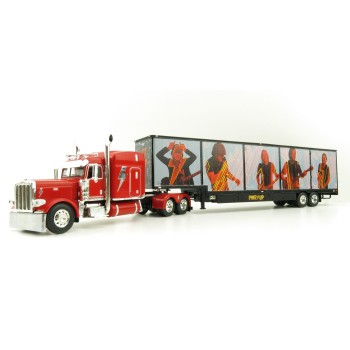 First Gear 69-1063 Peterbilt 389 Truck with Kentucky Moving Trailer - AC/DC: Power/Up Red - Scale 1:64