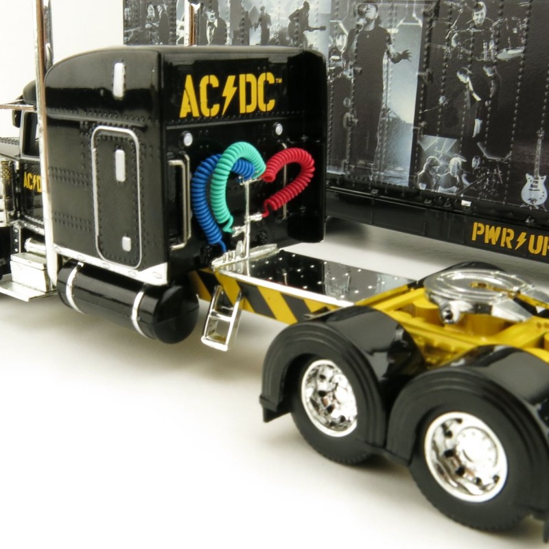 First Gear 69-1064 Peterbilt 389 Truck with Kentucky Moving Trailer - AC/DC: Power/Up Black - Scale 1:64