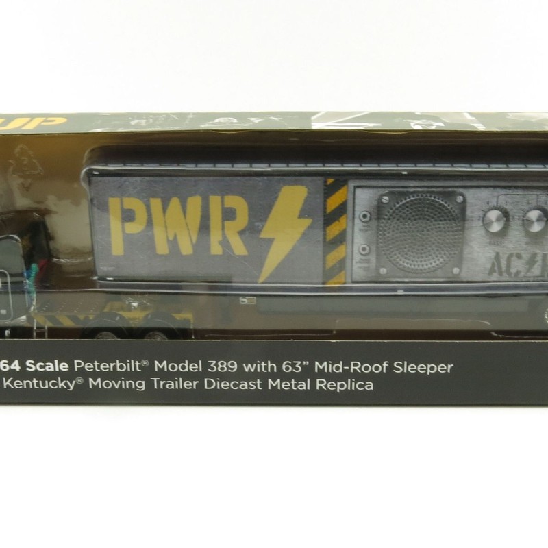 First Gear 69-1064 Peterbilt 389 Truck with Kentucky Moving Trailer - AC/DC: Power/Up Black - Scale 1:64