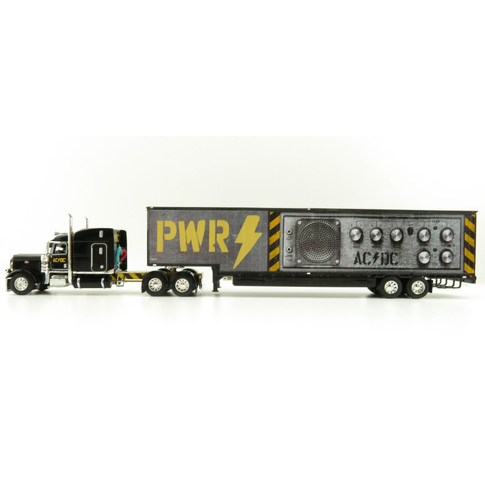 First Gear 69-1064 Peterbilt 389 Truck with Kentucky Moving Trailer - AC/DC: Power/Up Black - Scale 1:64