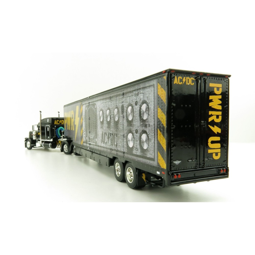 First Gear 69-1064 Peterbilt 389 Truck with Kentucky Moving Trailer - AC/DC: Power/Up Black - Scale 1:64