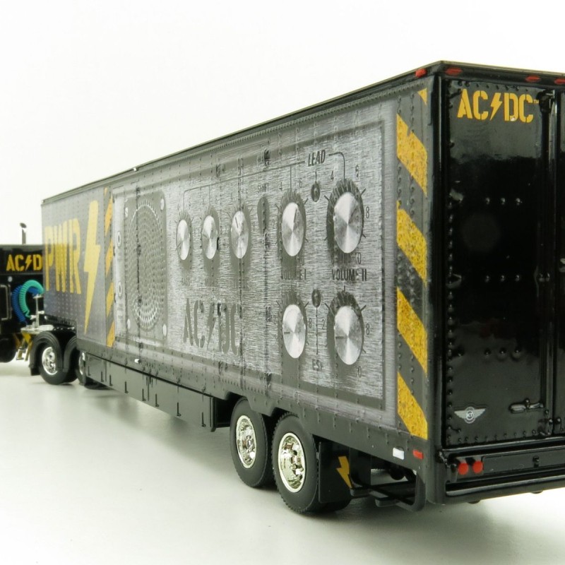 First Gear 69-1064 Peterbilt 389 Truck with Kentucky Moving Trailer - AC/DC: Power/Up Black - Scale 1:64