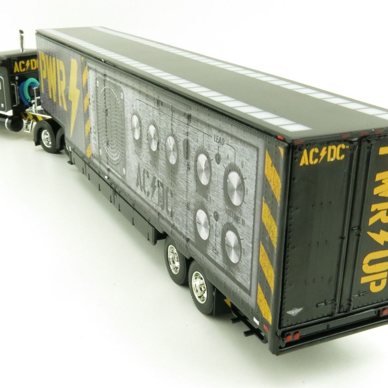 First Gear 69-1064 Peterbilt 389 Truck with Kentucky Moving Trailer - AC/DC: Power/Up Black - Scale 1:64