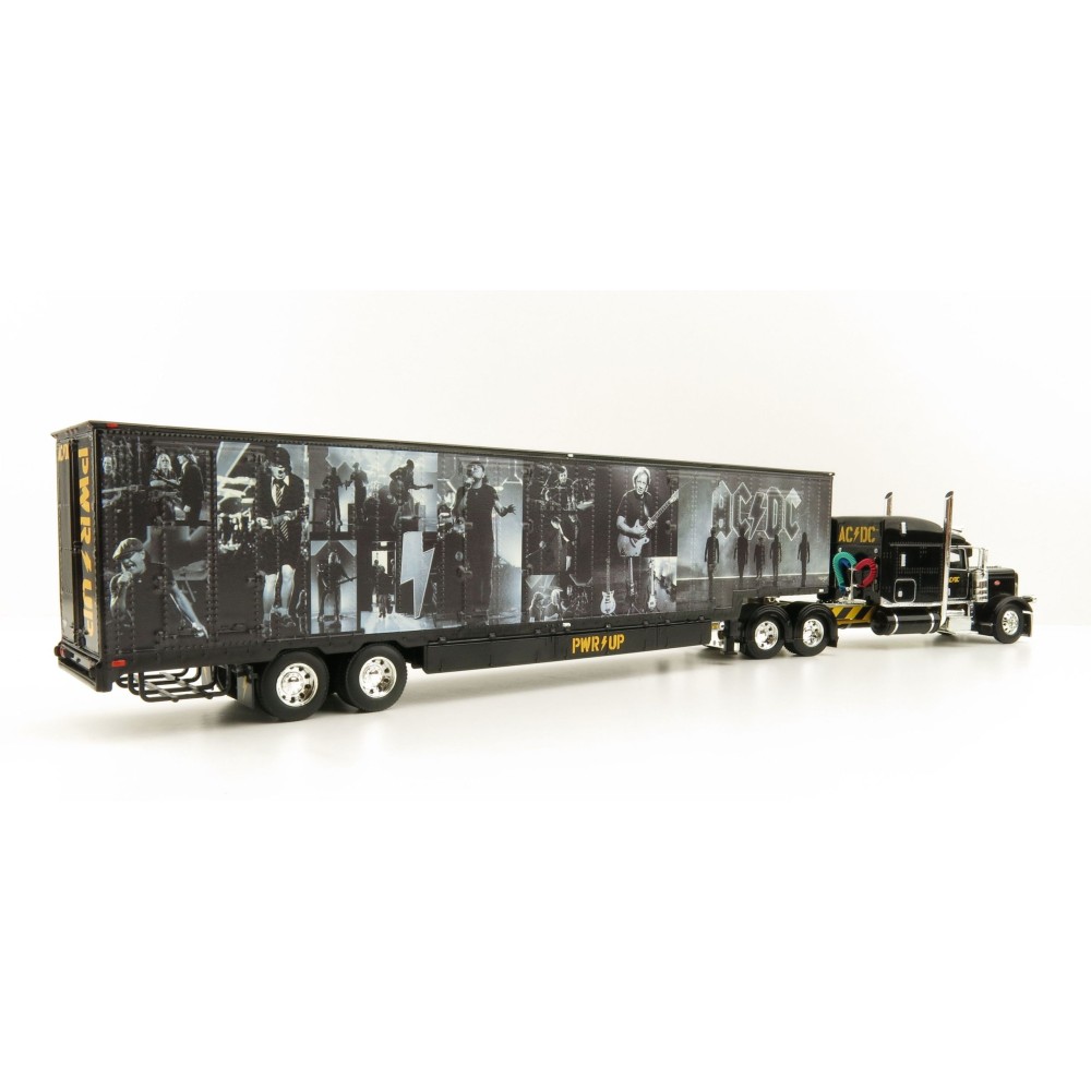 First Gear 69-1064 Peterbilt 389 Truck with Kentucky Moving Trailer - AC/DC: Power/Up Black - Scale 1:64