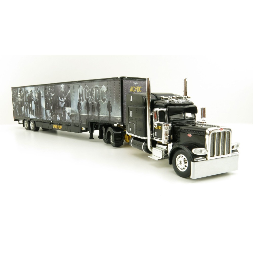 First Gear 69-1064 Peterbilt 389 Truck with Kentucky Moving Trailer - AC/DC: Power/Up Black - Scale 1:64