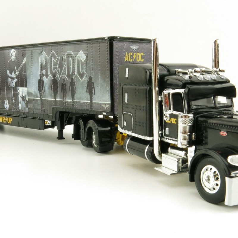 First Gear 69-1064 Peterbilt 389 Truck with Kentucky Moving Trailer - AC/DC: Power/Up Black - Scale 1:64