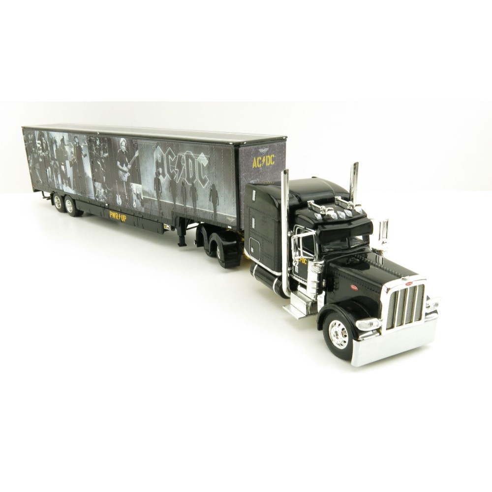 First Gear 69-1064 Peterbilt 389 Truck with Kentucky Moving Trailer - AC/DC: Power/Up Black - Scale 1:64