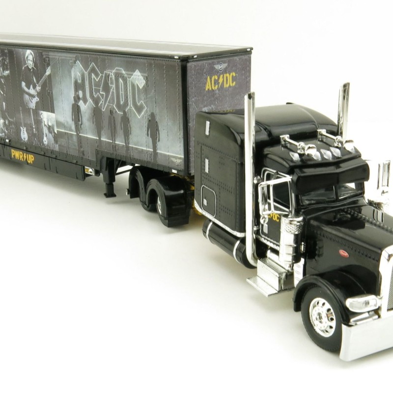 First Gear 69-1064 Peterbilt 389 Truck with Kentucky Moving Trailer - AC/DC: Power/Up Black - Scale 1:64