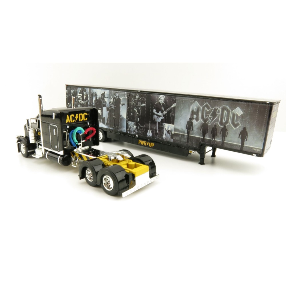First Gear 69-1064 Peterbilt 389 Truck with Kentucky Moving Trailer - AC/DC: Power/Up Black - Scale 1:64