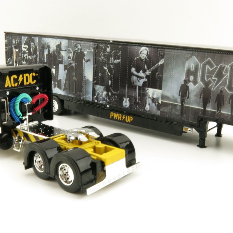 First Gear 69-1064 Peterbilt 389 Truck with Kentucky Moving Trailer - AC/DC: Power/Up Black - Scale 1:64