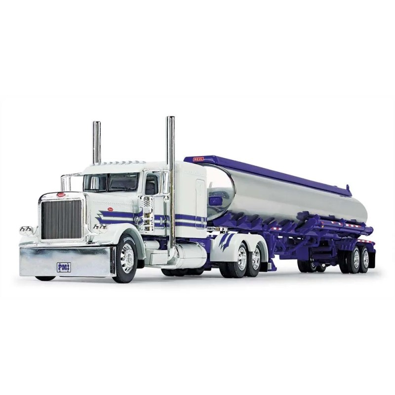 First Gear 69-1297 Peterbilt 389 Truck with Heil Fuel Tank Trailer BIG RIGS 8 PMI Snow White - Scale 1:64