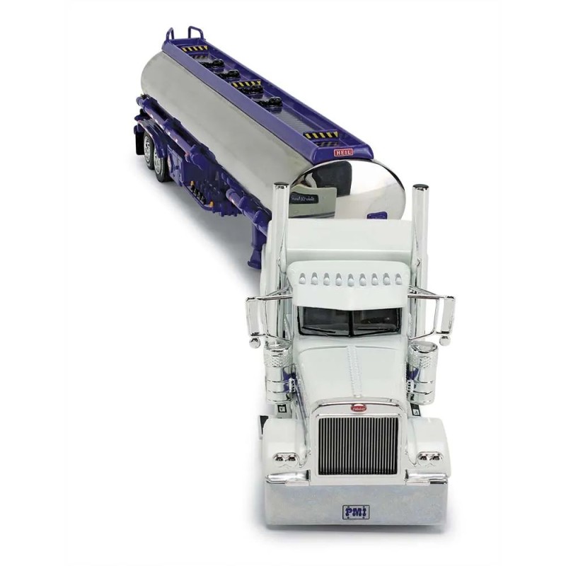 First Gear 69-1297 Peterbilt 389 Truck with Heil Fuel Tank Trailer BIG RIGS 8 PMI Snow White - Scale 1:64