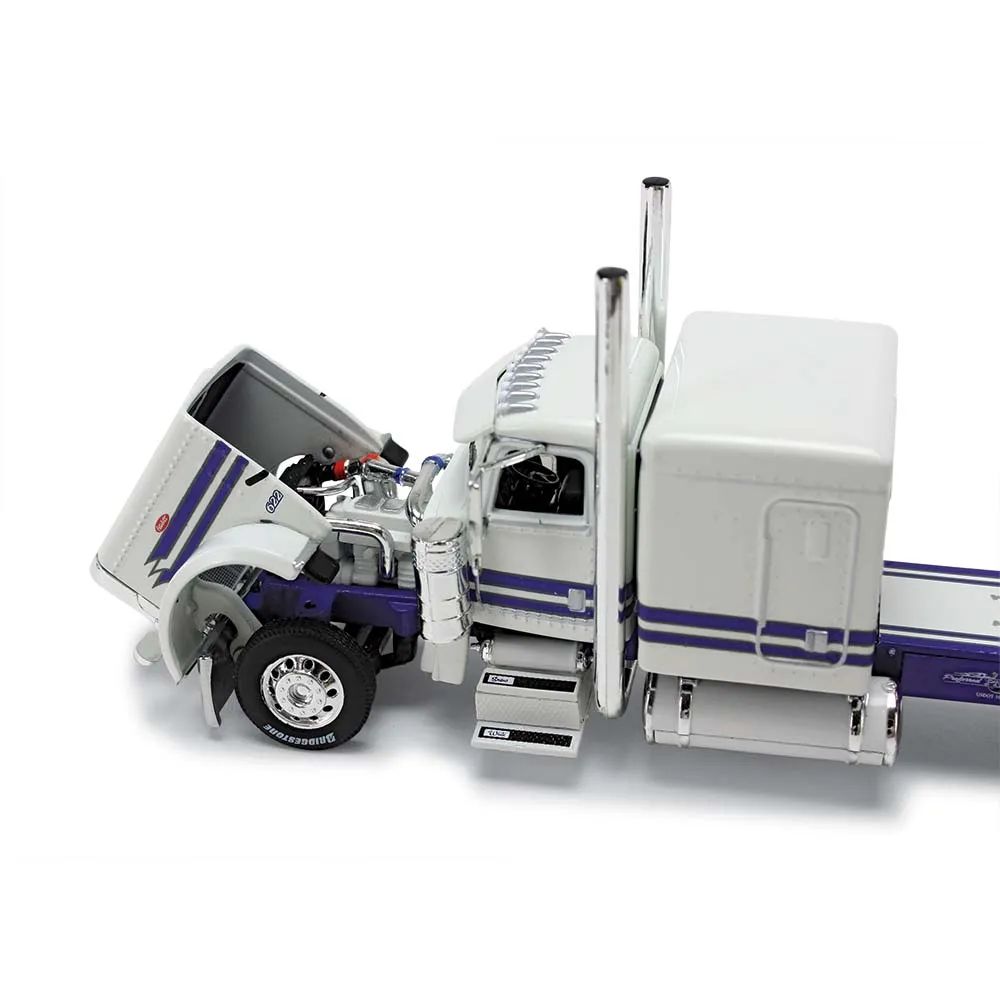 First Gear 69-1297 Peterbilt 389 Truck with Heil Fuel Tank Trailer BIG RIGS 8 PMI Snow White - Scale 1:64