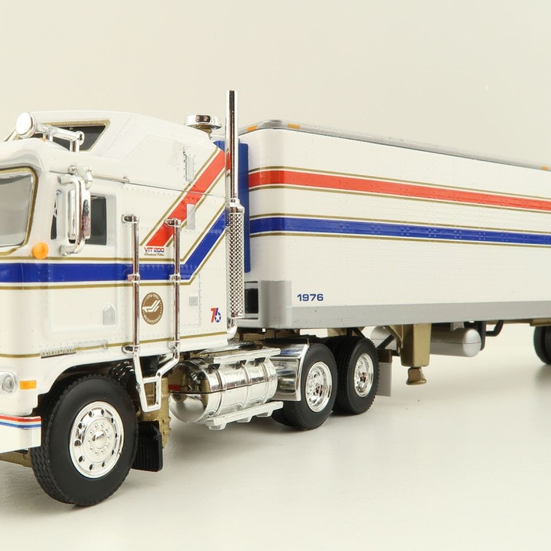 First Gear 69-1602 Kenworth K100 COE Truck and Trailer with Reefer - VIT200 Bicentennial - Scale 1:64