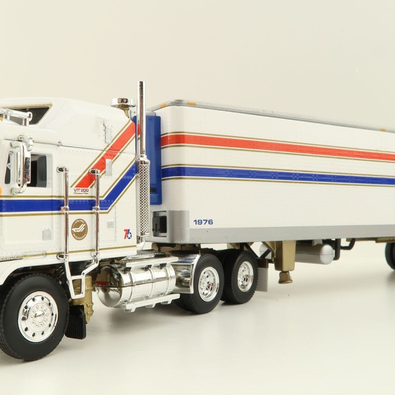 First Gear 69-1602 Kenworth K100 COE Truck and Trailer with Reefer - VIT200 Bicentennial - Scale 1:64
