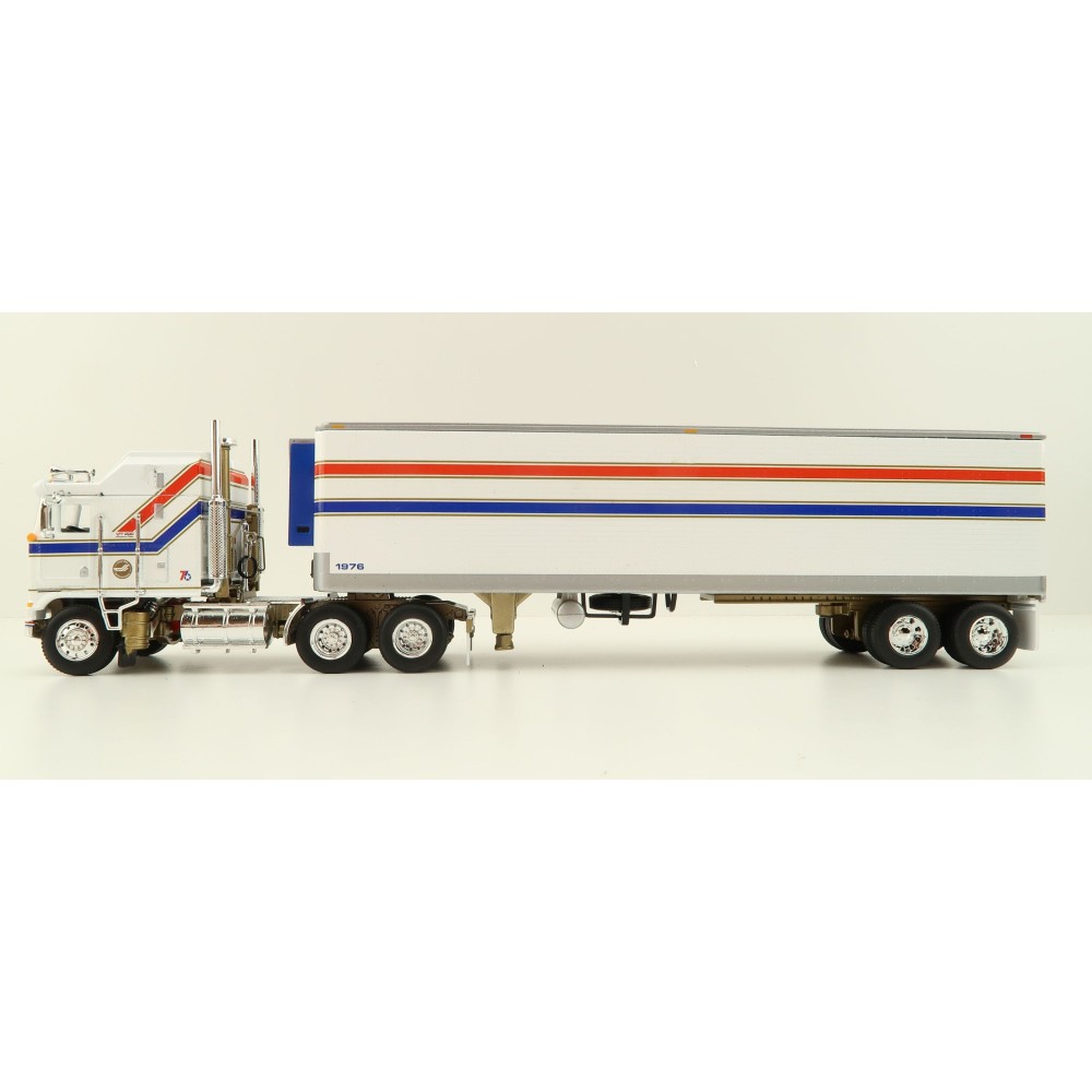 First Gear 69-1602 Kenworth K100 COE Truck and Trailer with Reefer - VIT200 Bicentennial - Scale 1:64
