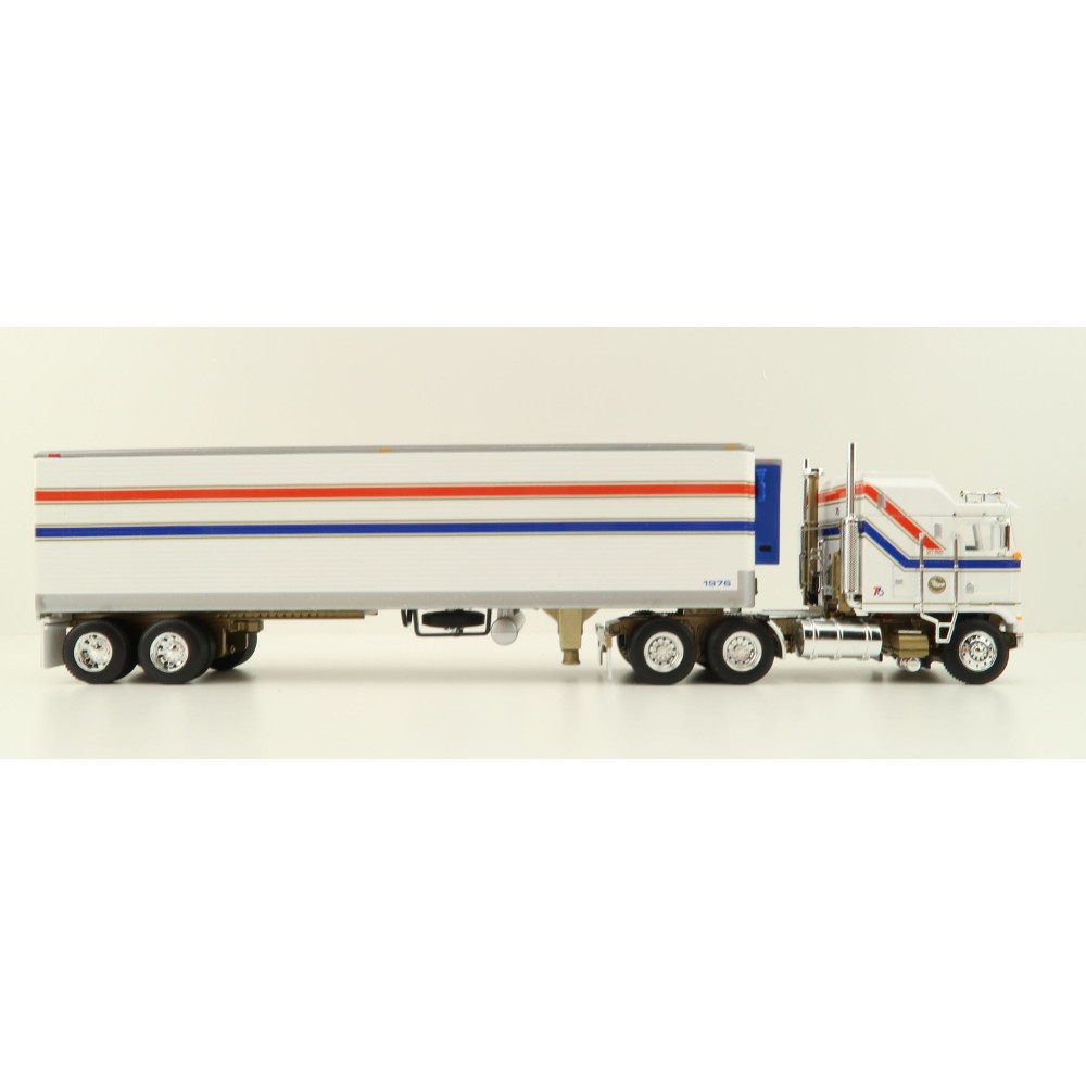 First Gear 69-1602 Kenworth K100 COE Truck and Trailer with Reefer - VIT200 Bicentennial - Scale 1:64
