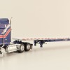 First Gear 69-1657 - Kenworth K100 COE with Aerodyne Sleeper & 53' Wilson Roadbrute Flatbed Trailer Liberty - Scale 1:64