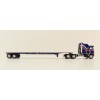 First Gear 69-1657 - Kenworth K100 COE with Aerodyne Sleeper & 53' Wilson Roadbrute Flatbed Trailer Liberty - Scale 1:64