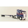 First Gear 69-1657 - Kenworth K100 COE with Aerodyne Sleeper & 53' Wilson Roadbrute Flatbed Trailer Liberty - Scale 1:64