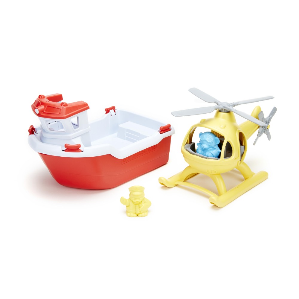 Green Toys - Rescue Boat & Helicopter