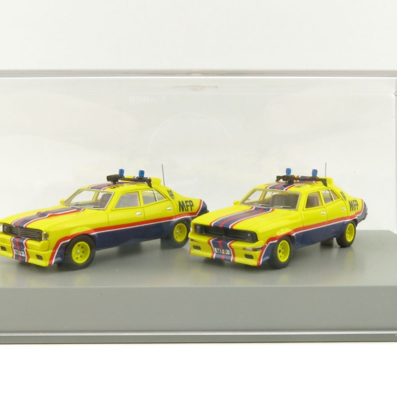 ACE Model Cars - Ford Falcon V8 Interceptors XA & XB Pursuit Cars Big Bopper & March Hare MFPs Twin Set - Scale 1:64