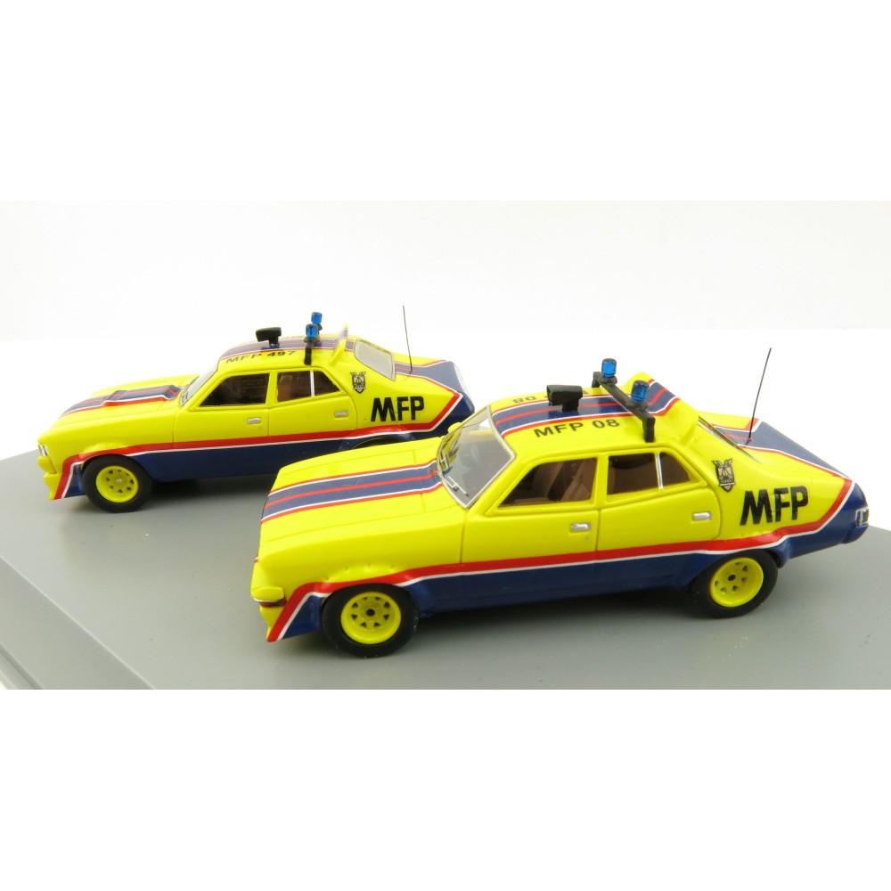 ACE Model Cars - Ford Falcon V8 Interceptors XA & XB Pursuit Cars Big Bopper & March Hare MFPs Twin Set - Scale 1:64