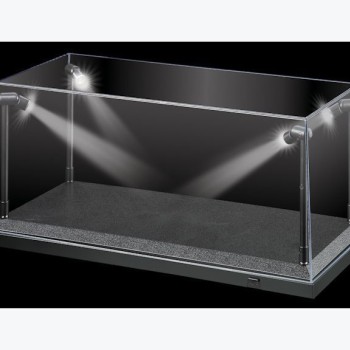 DDA Display Case Box Show Case with LED Light Black Base for Diecast Models 1:18