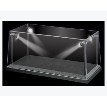 DDA Display Case Box Show Case with LED Light Black Base for Diecast Models 1:18