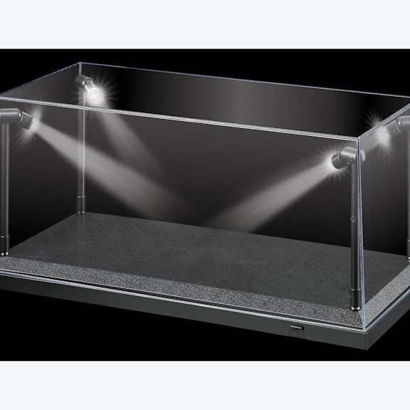 DDA Display Case Box Show Case with LED Light Black Base for Diecast Models 1:18